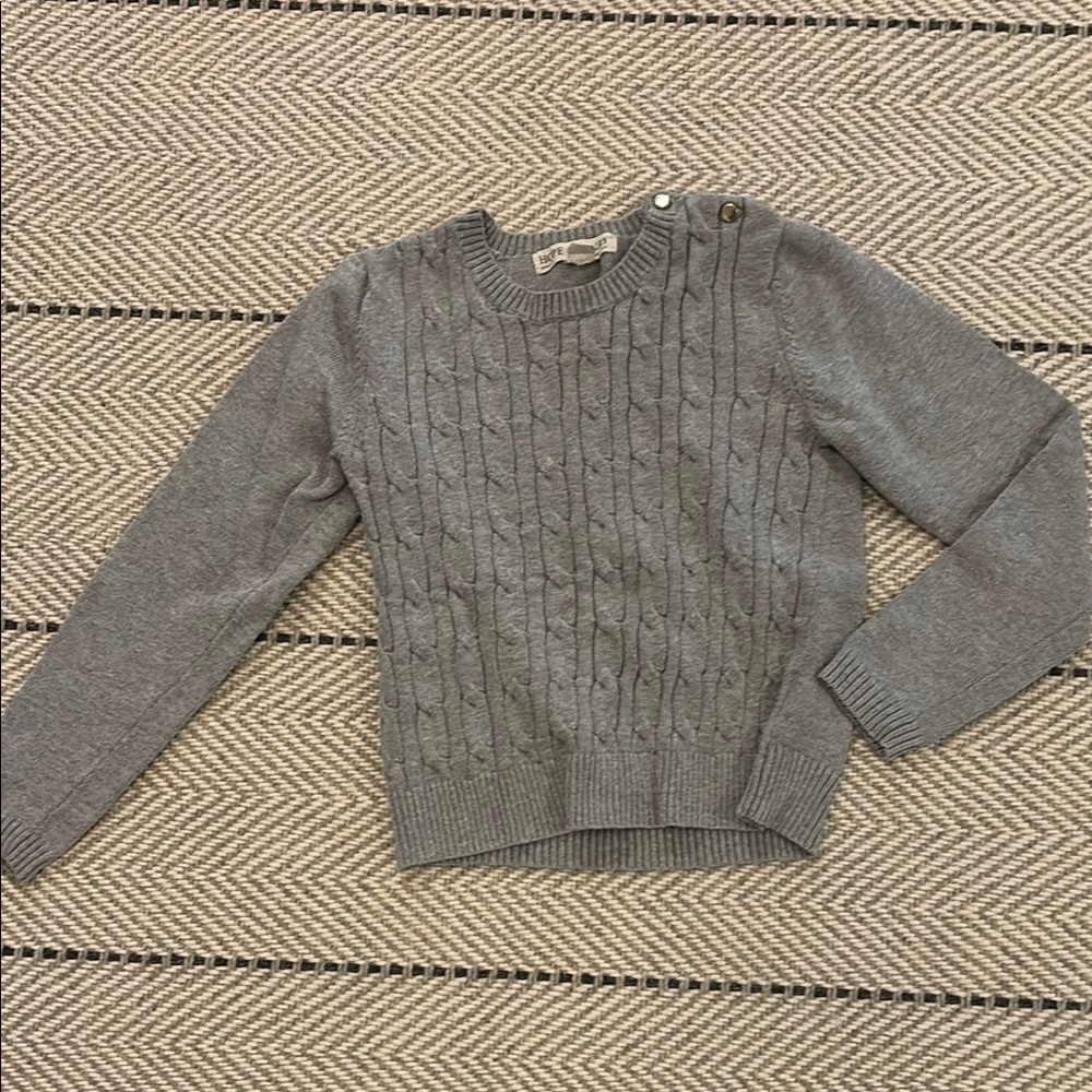 Gray Cable Knit Girl’s Sweater